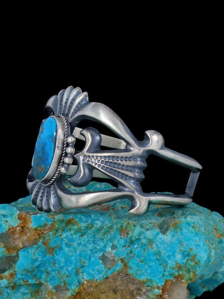 Navajo Sonoran Rose Turquoise Sterling Silver Cuff Bracelet - PuebloDirect.com