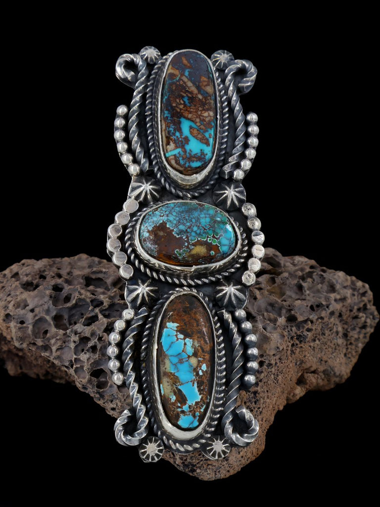 Navajo Natural Royston Turquoise Ring, Size 8 1/2 - PuebloDirect.com