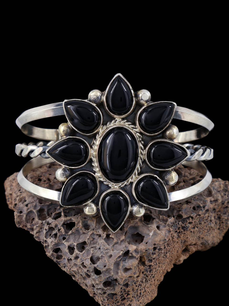 Native American Onyx Sterling Silver Cuff Bracelet - PuebloDirect.com