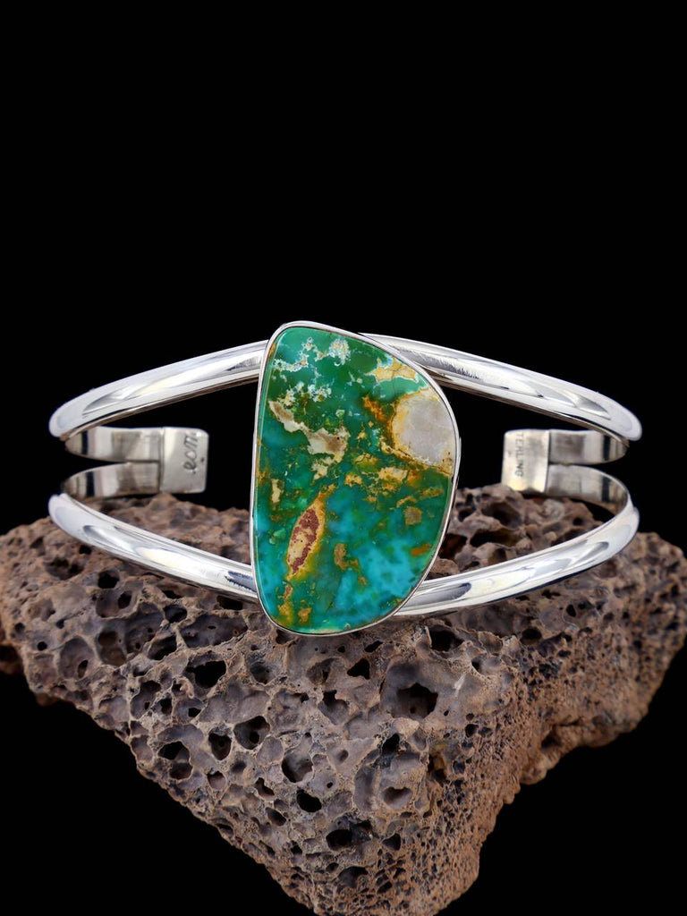 Native American Natural Royston Turquoise Sterling Silver Cuff Bracelet - PuebloDirect.com