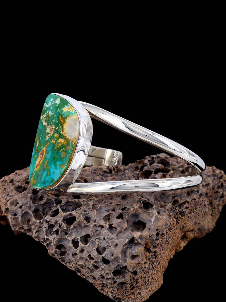 Native American Natural Royston Turquoise Sterling Silver Cuff Bracelet - PuebloDirect.com