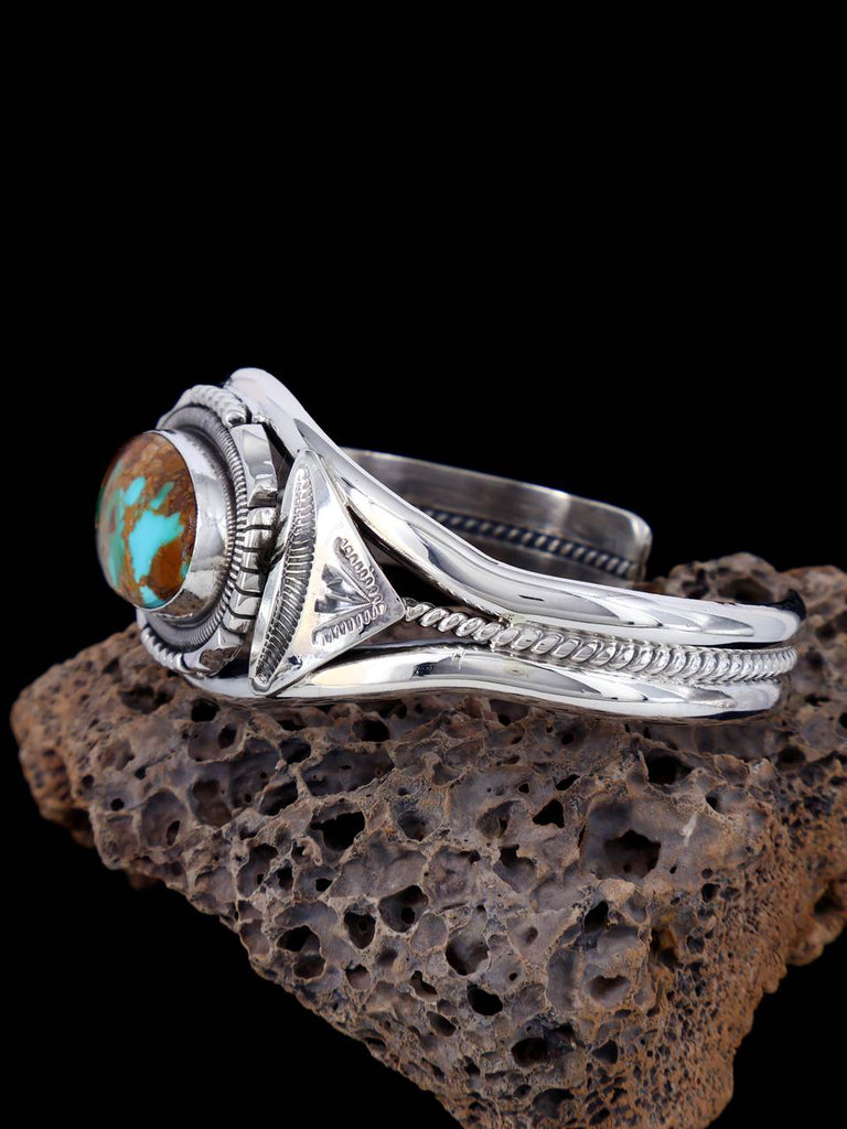 Native American Natural Royston Turquoise Sterling Silver Cuff Bracelet - PuebloDirect.com