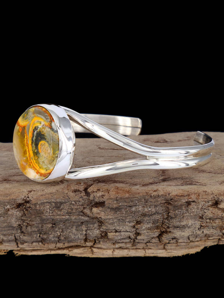 Native American Bumblebee Jasper Sterling Silver Cuff Bracelet - PuebloDirect.com