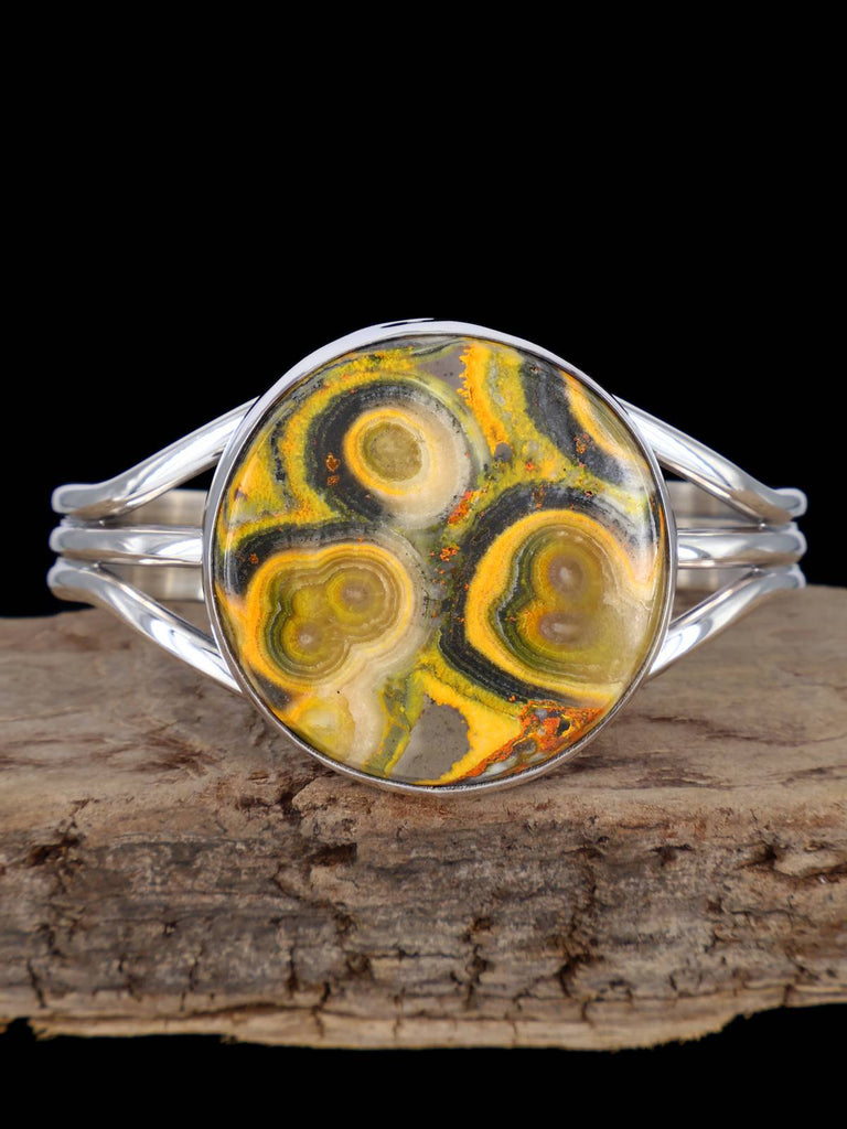 Native American Bumblebee Jasper Sterling Silver Cuff Bracelet - PuebloDirect.com