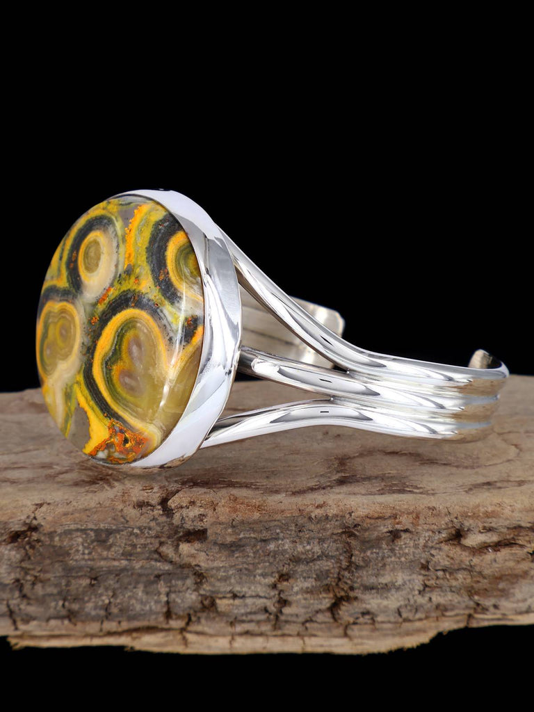 Native American Bumblebee Jasper Sterling Silver Cuff Bracelet - PuebloDirect.com