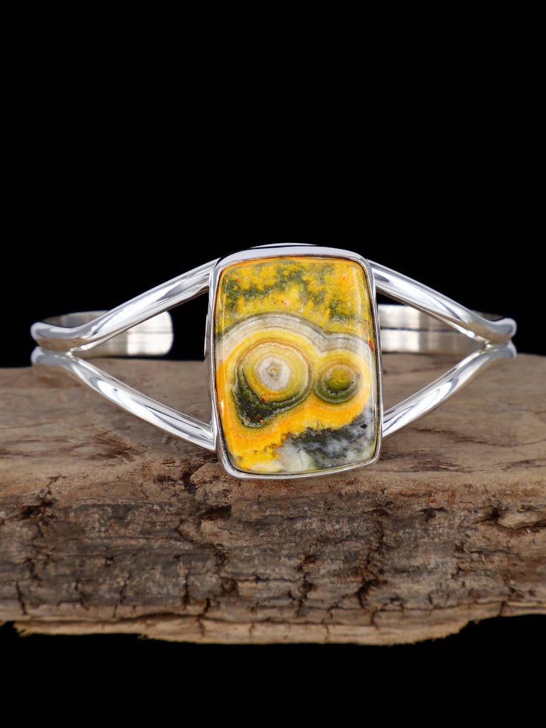 Native American Bumblebee Jasper Sterling Silver Cuff Bracelet - PuebloDirect.com