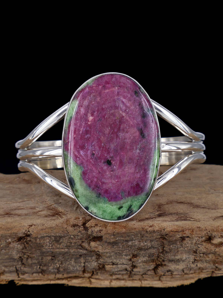 Native American Ruby in Zoisite Sterling Silver Cuff Bracelet - PuebloDirect.com