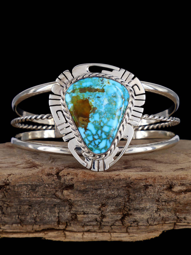 Native American Jewelry Kingman Turquoise Cuff Bracelet - PuebloDirect.com