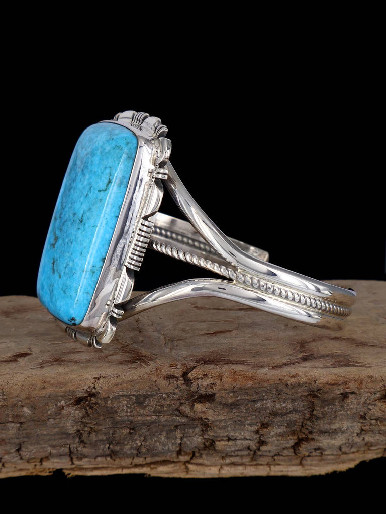 Navajo Kingman Turquoise Sterling Silver Cuff Bracelet - PuebloDirect.com