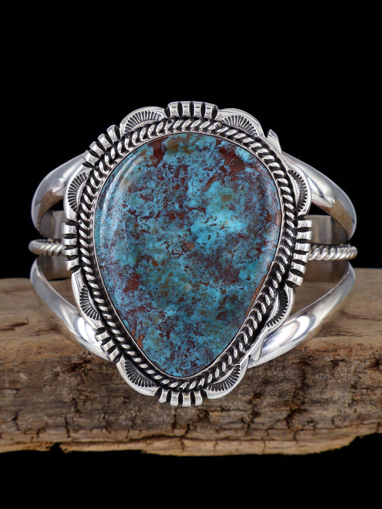 Native American Egyptian Turquoise Sterling Silver Cuff Bracelet - PuebloDirect.com