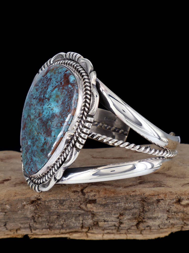 Native American Egyptian Turquoise Sterling Silver Cuff Bracelet - PuebloDirect.com