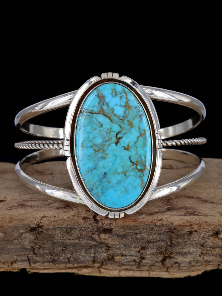 Native American Jewelry Kingman Turquoise Cuff Bracelet - PuebloDirect.com