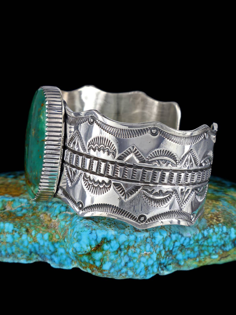 Native American Royston Turquoise Sterling Silver Cuff Bracelet - PuebloDirect.com