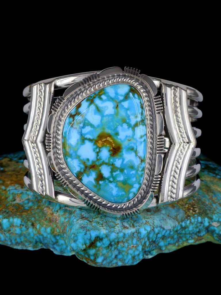 Native American Jewelry Kingman Turquoise Cuff Bracelet - PuebloDirect.com