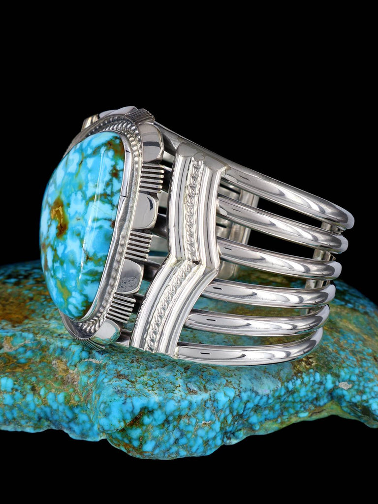 Native American Jewelry Kingman Turquoise Cuff Bracelet - PuebloDirect.com