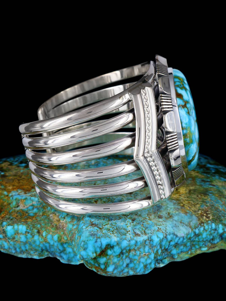 Native American Jewelry Kingman Turquoise Cuff Bracelet - PuebloDirect.com