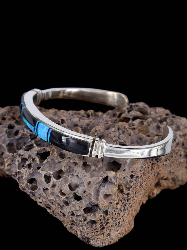 Native American Onyx and Opalite Inlay Bracelet - PuebloDirect.com