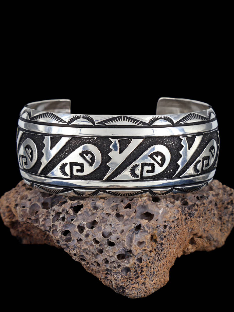 Native American Sterling Silver Overlay Cuff Bracelet - PuebloDirect.com