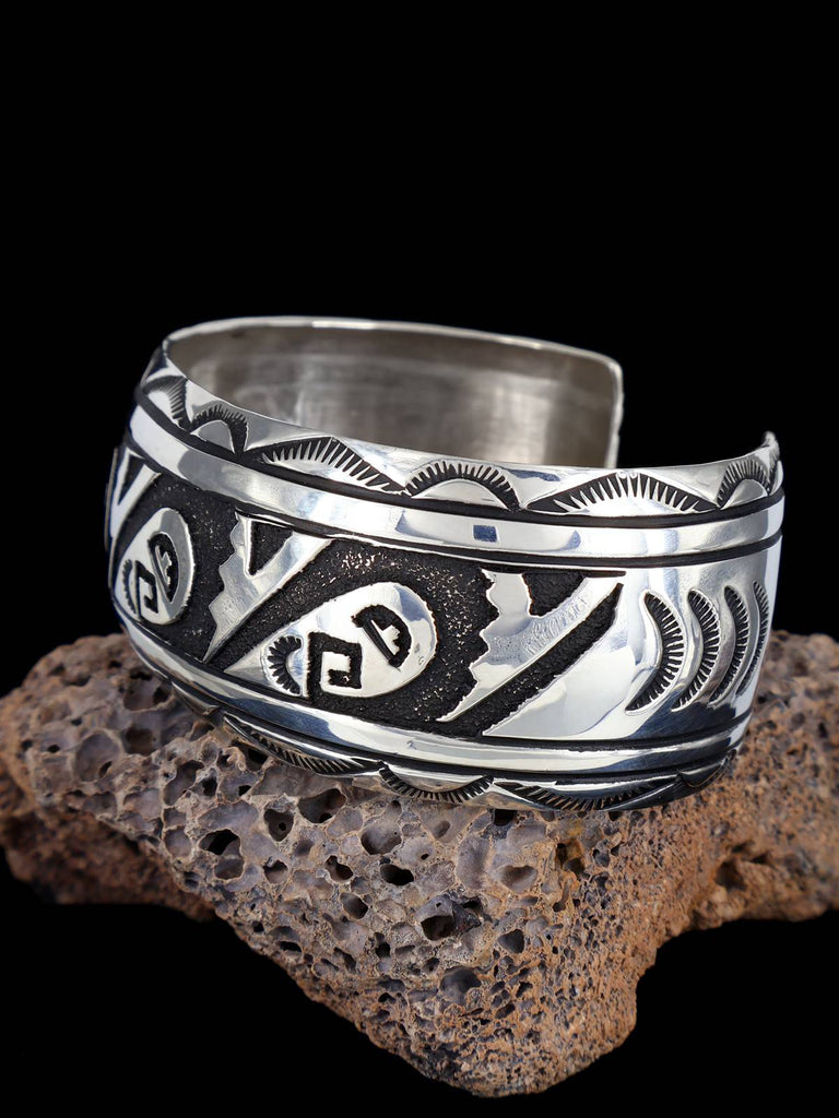 Native American Sterling Silver Overlay Cuff Bracelet - PuebloDirect.com