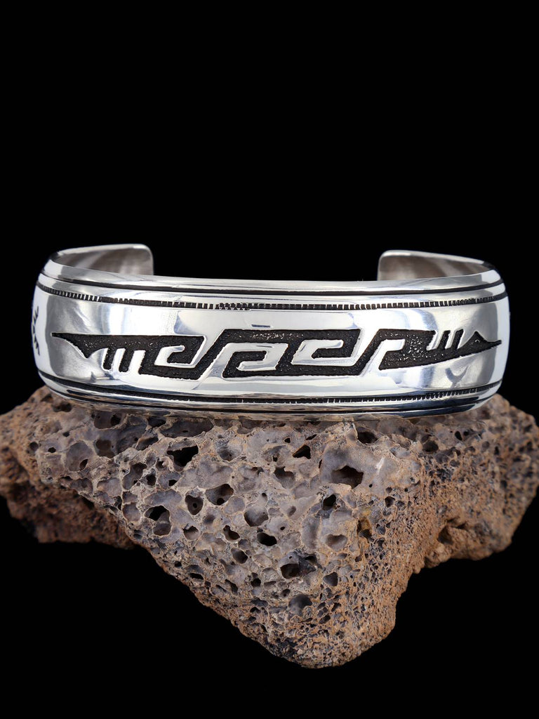 Native American Sterling Silver Overlay Cuff Bracelet - PuebloDirect.com