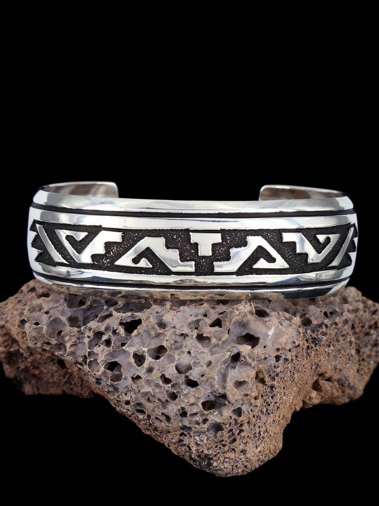 Native American Sterling Silver Overlay Cuff Bracelet - PuebloDirect.com