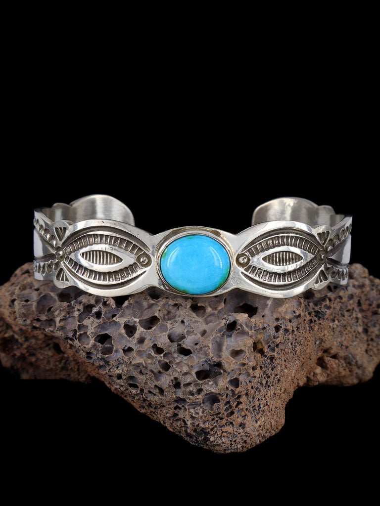 Navajo Turquoise Sterling Silver Cuff Bracelet - PuebloDirect.com