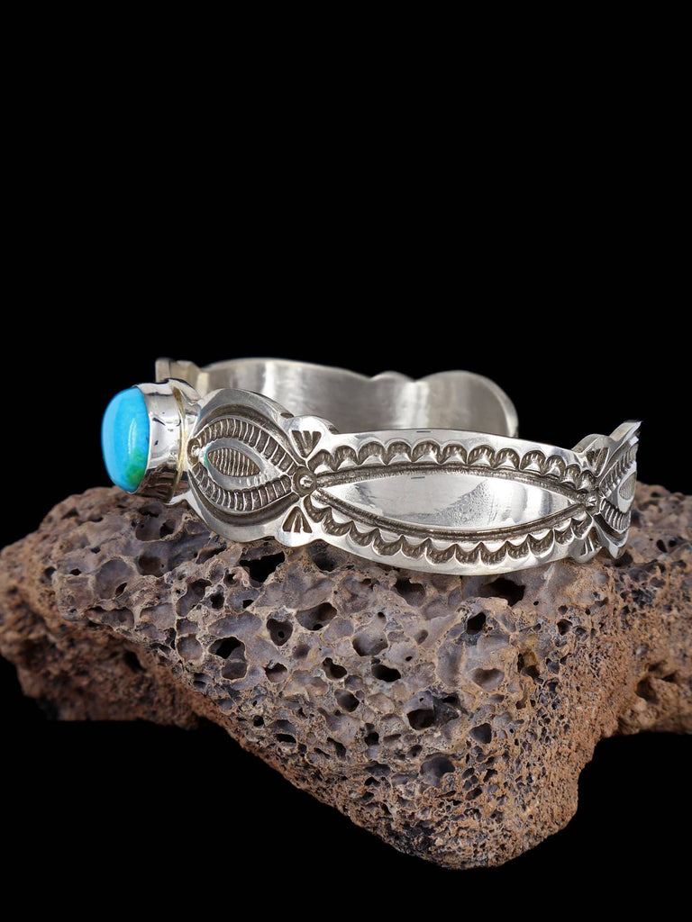 Navajo Turquoise Sterling Silver Cuff Bracelet - PuebloDirect.com