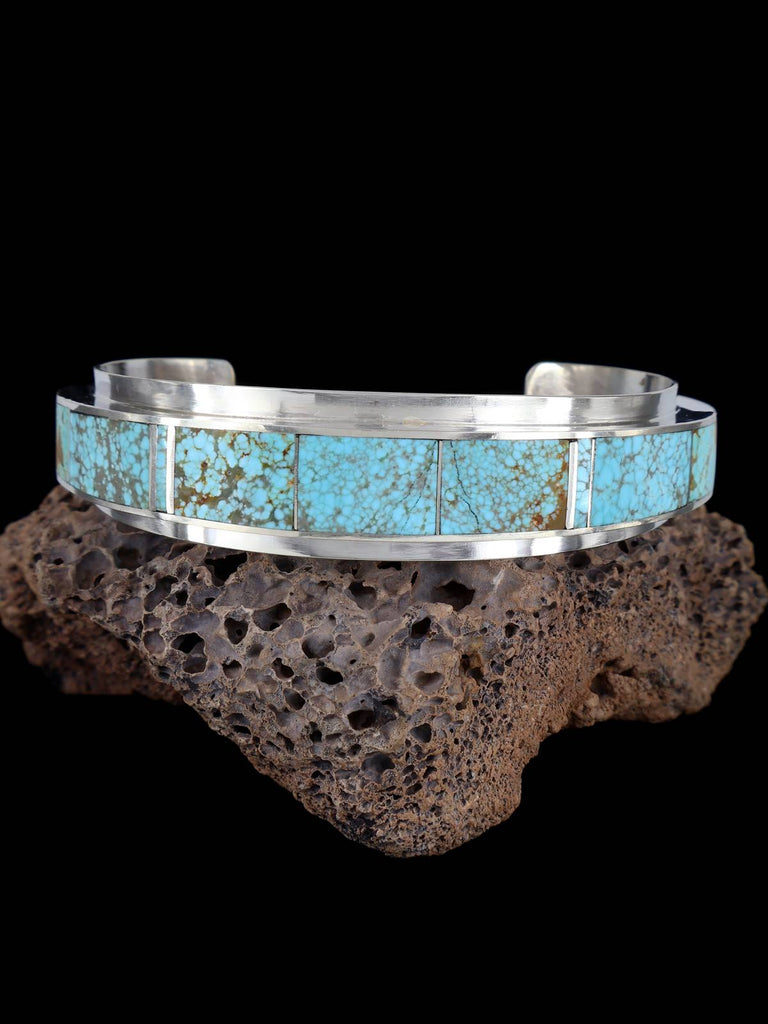 Native American Turquoise Inlay Cuff Bracelet - PuebloDirect.com