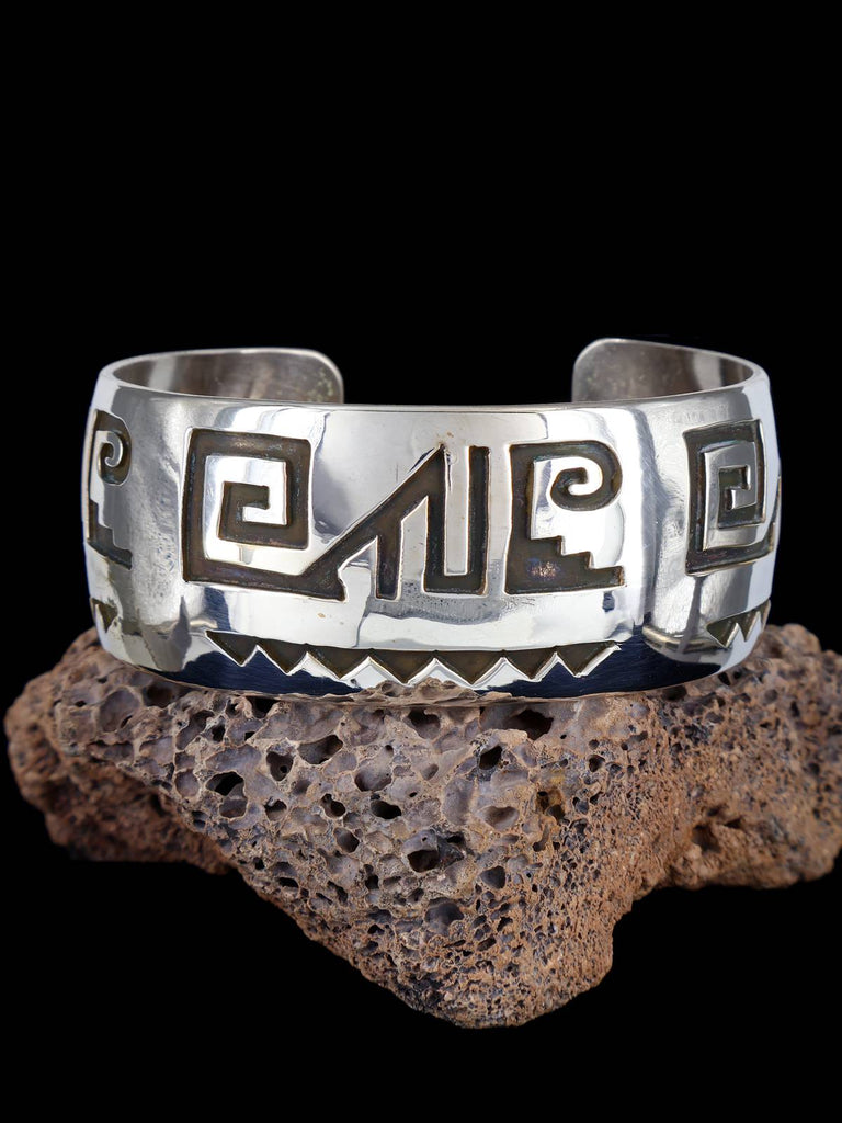 Native American Sterling Silver Overlay Cuff Bracelet - PuebloDirect.com