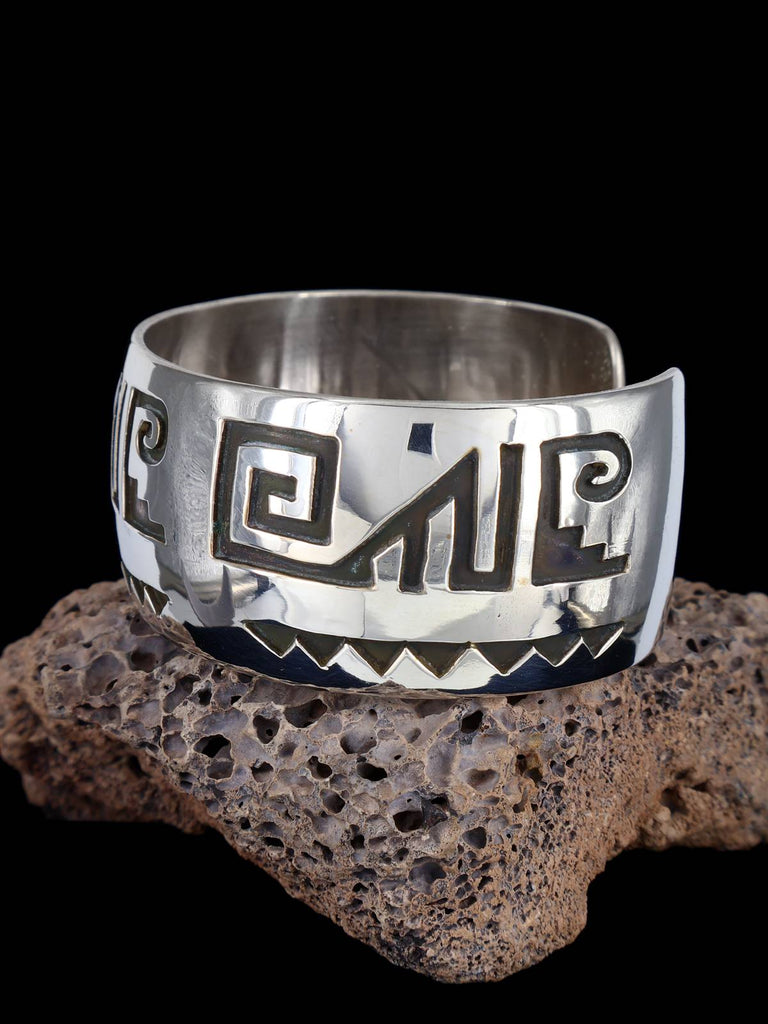 Native American Sterling Silver Overlay Cuff Bracelet - PuebloDirect.com