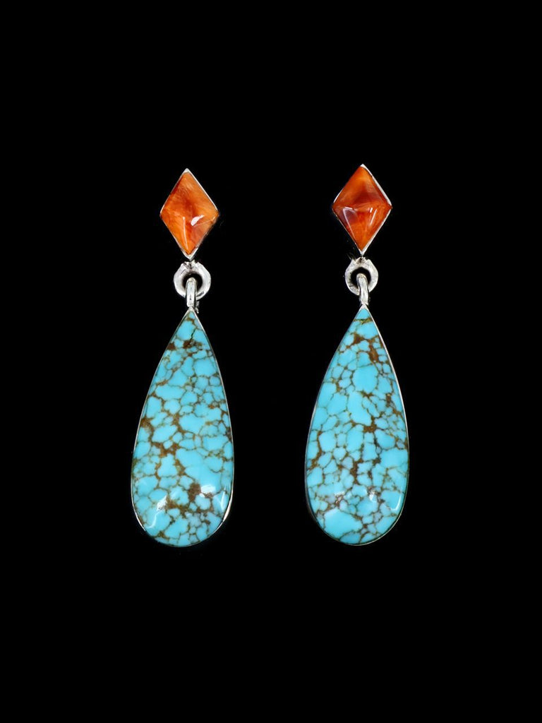 Native American Jewelry #8 Turquoise Post Earrings - PuebloDirect.com