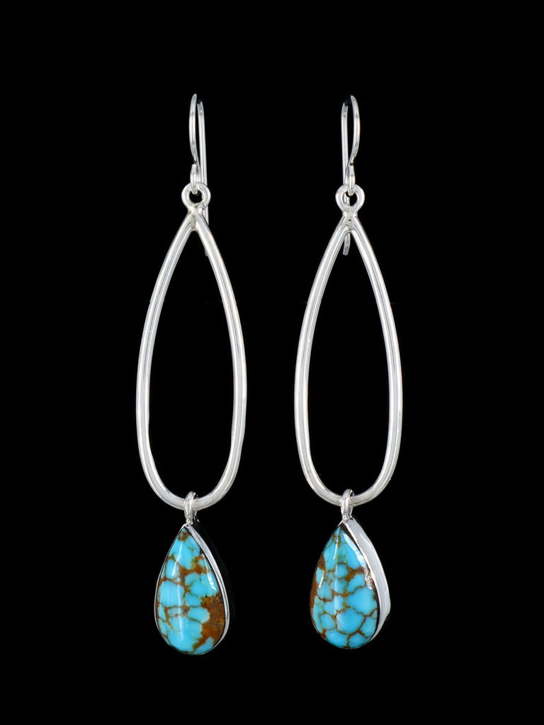 Native American Turquoise Tear Drop Dangle Earrings - PuebloDirect.com