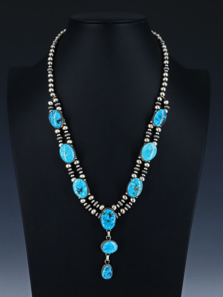 Navajo Kingman Turquoise Necklace and Earring Set - PuebloDirect.com
