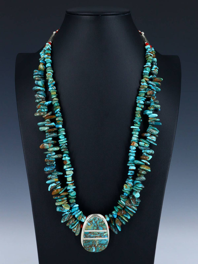 Santo Domingo Double Strand Turquoise Necklace - PuebloDirect.com