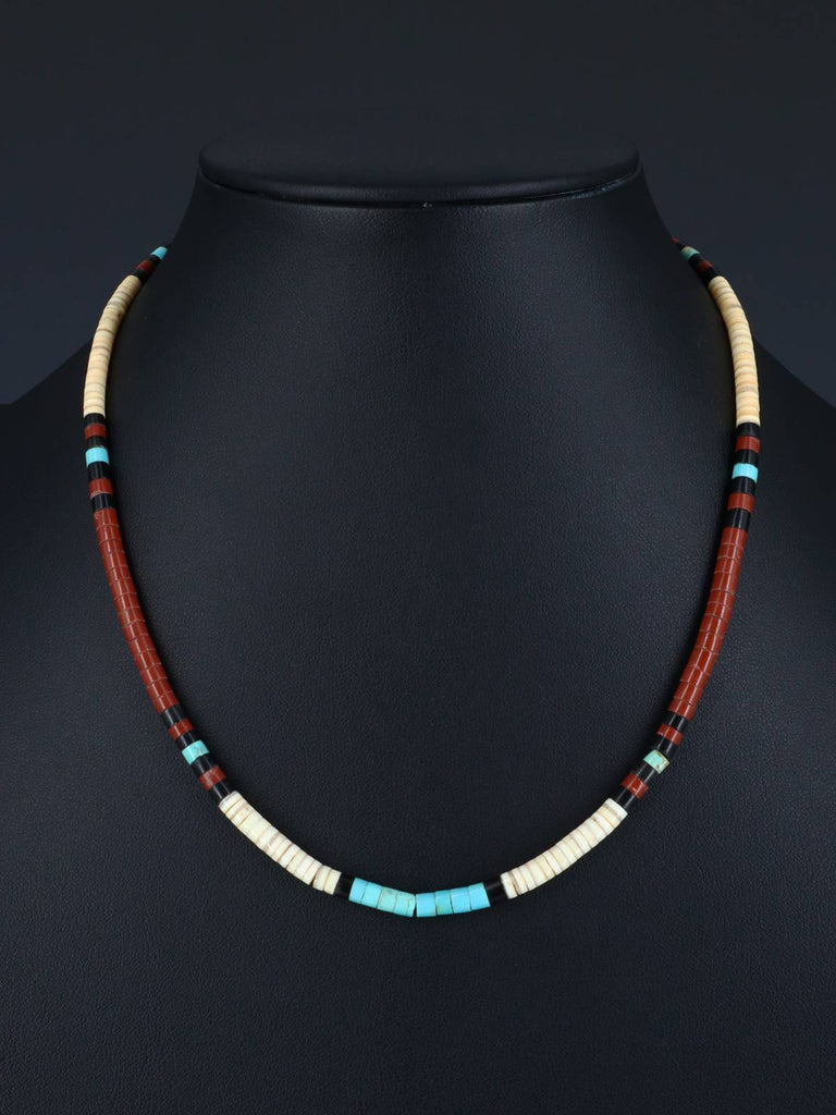 19" Native American Santo Domingo Heishi Necklace - PuebloDirect.com