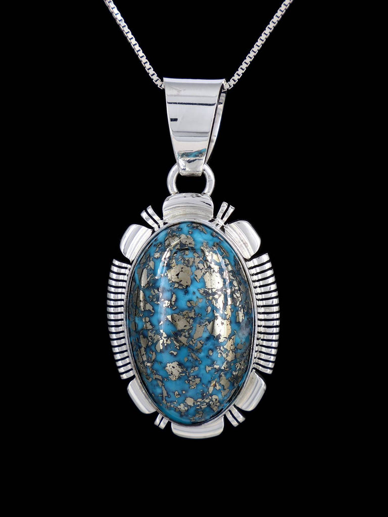 Turquoise Navajo Sterling Silver Pendant - PuebloDirect.com