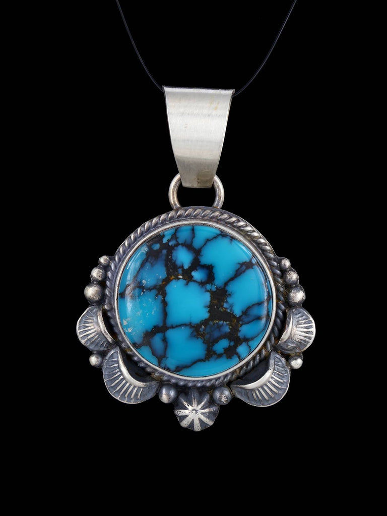 Cloud Mountain Turquoise Navajo Sterling Silver Pendant - PuebloDirect.com