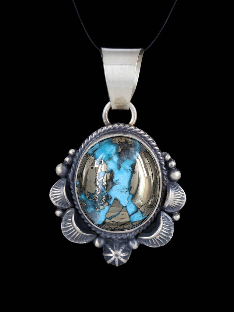 Turquoise Navajo Sterling Silver Pendant - PuebloDirect.com