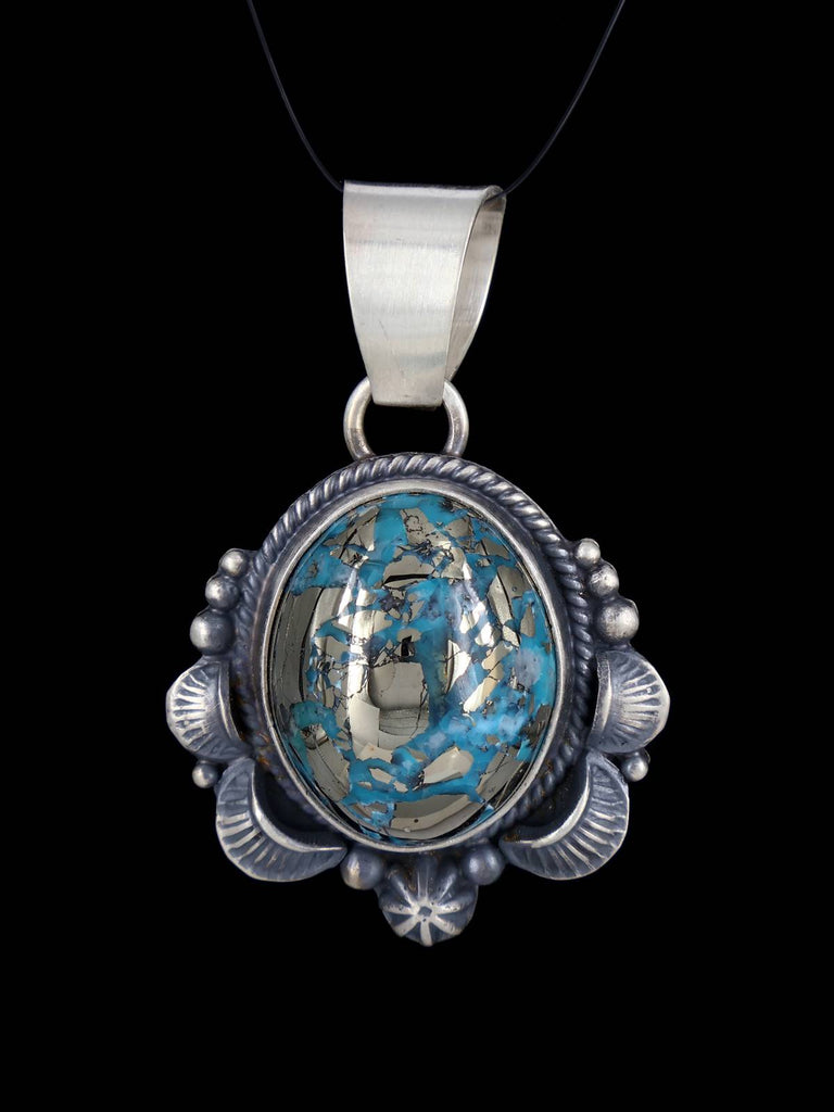 Turquoise Navajo Sterling Silver Pendant - PuebloDirect.com