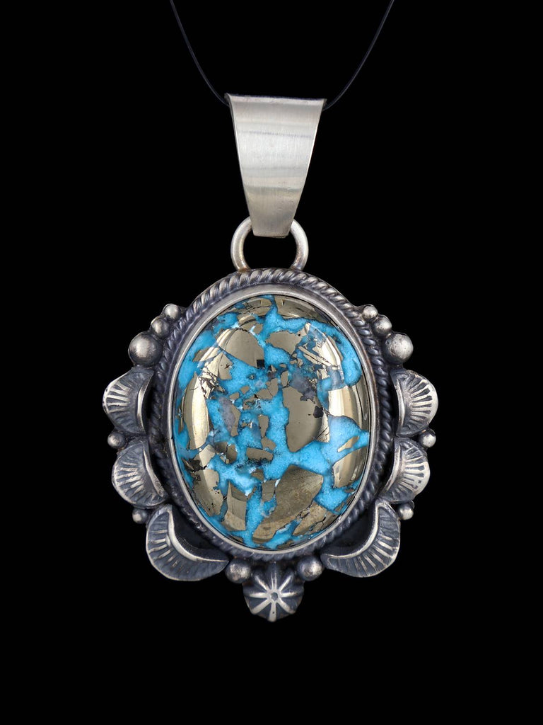 Turquoise Navajo Sterling Silver Pendant - PuebloDirect.com