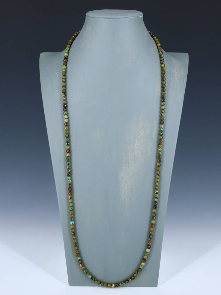 Long Native American Single Strand Turquoise Necklace - PuebloDirect.com