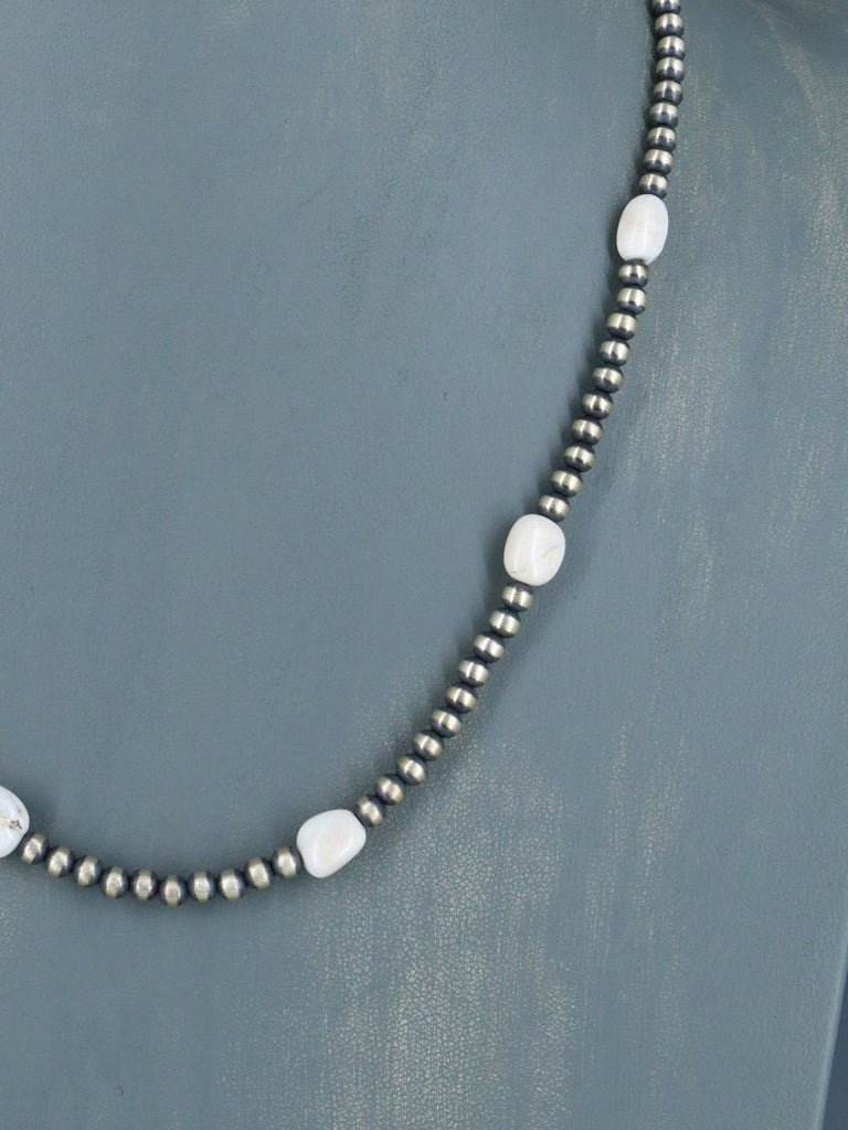 Native American Jewelry White Buffalo Beaded Necklace - PuebloDirect.com