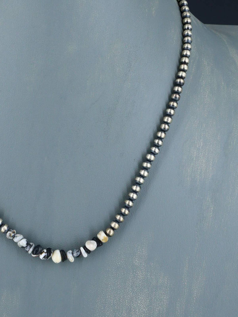 Native American Jewelry White Buffalo Beaded Necklace - PuebloDirect.com