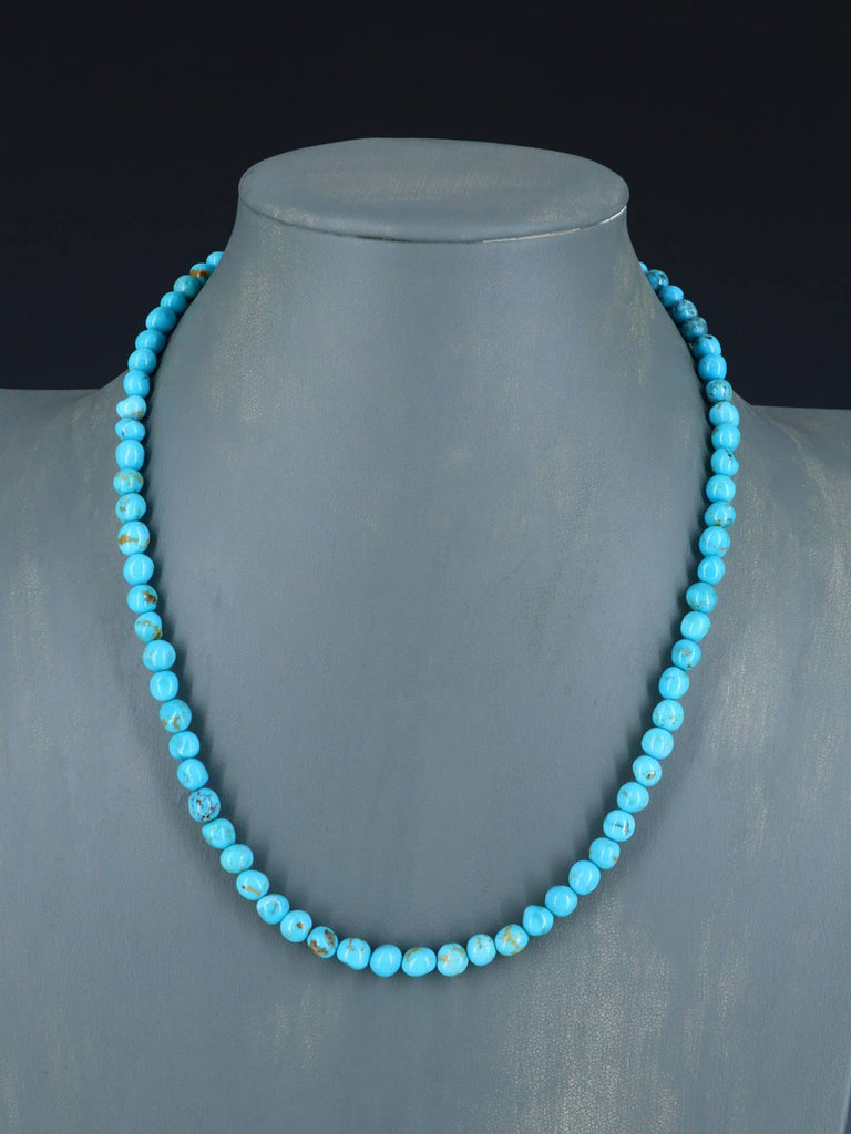 Native American Rounded Turquoise Bead Necklace - PuebloDirect.com