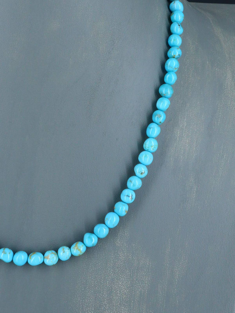 Native American Rounded Turquoise Bead Necklace - PuebloDirect.com