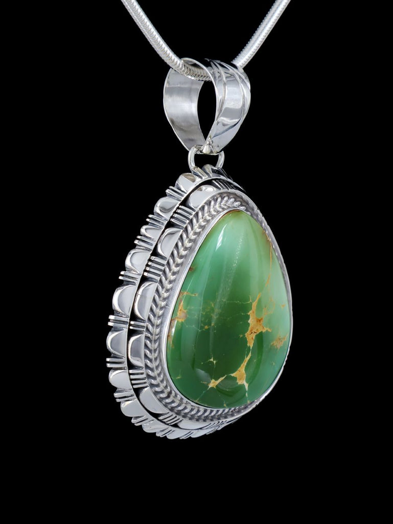 Native American Royston Turquoise Sterling Silver Pendant - PuebloDirect.com