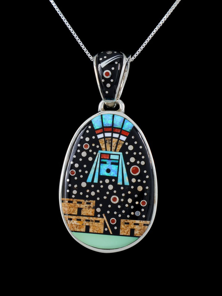 Native American Inlay Night Sky Yei Pendant - PuebloDirect.com