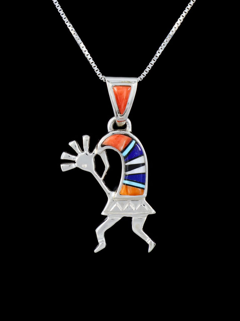 Native American Multistone Inlay Kokopelli Pendant - PuebloDirect.com