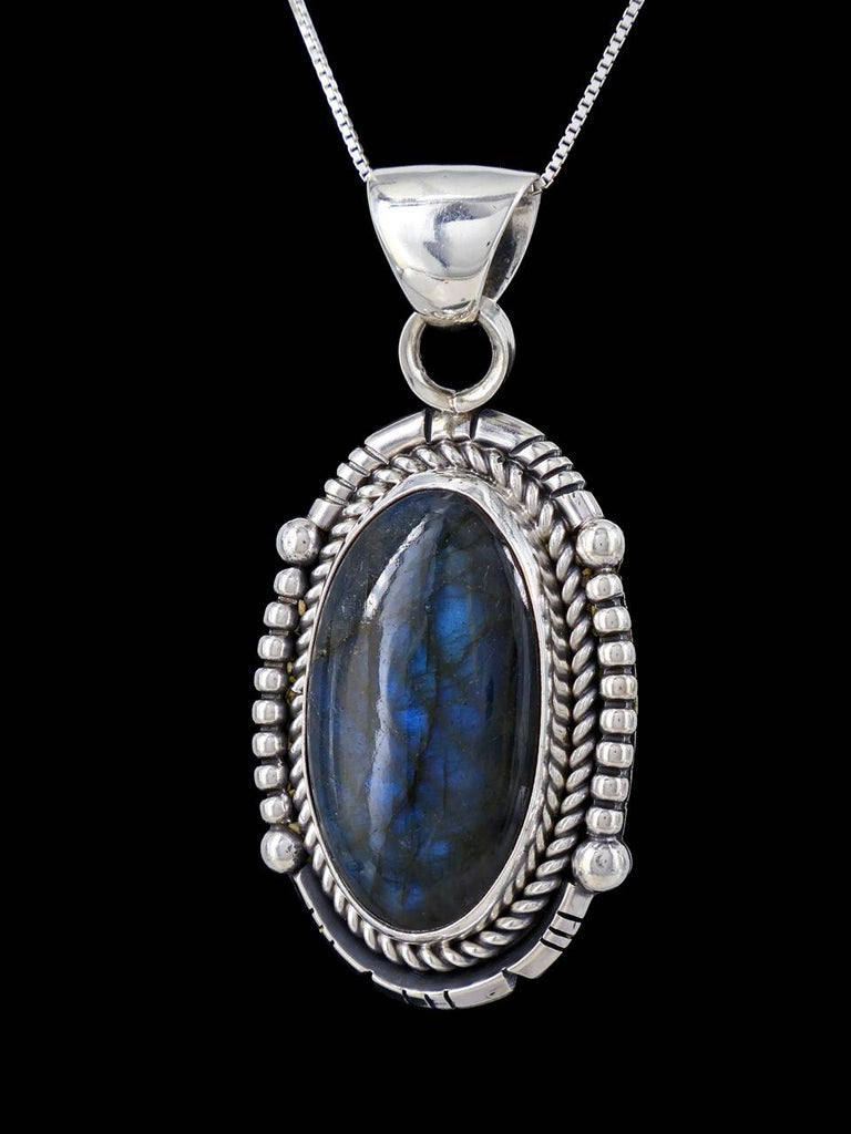 Native American Jewelry Labradorite Sterling Silver Pendant - PuebloDirect.com