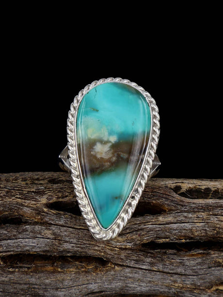 Sterling Silver Opalized Petrified Wood Ring, Size 6 3/4 - PuebloDirect.com